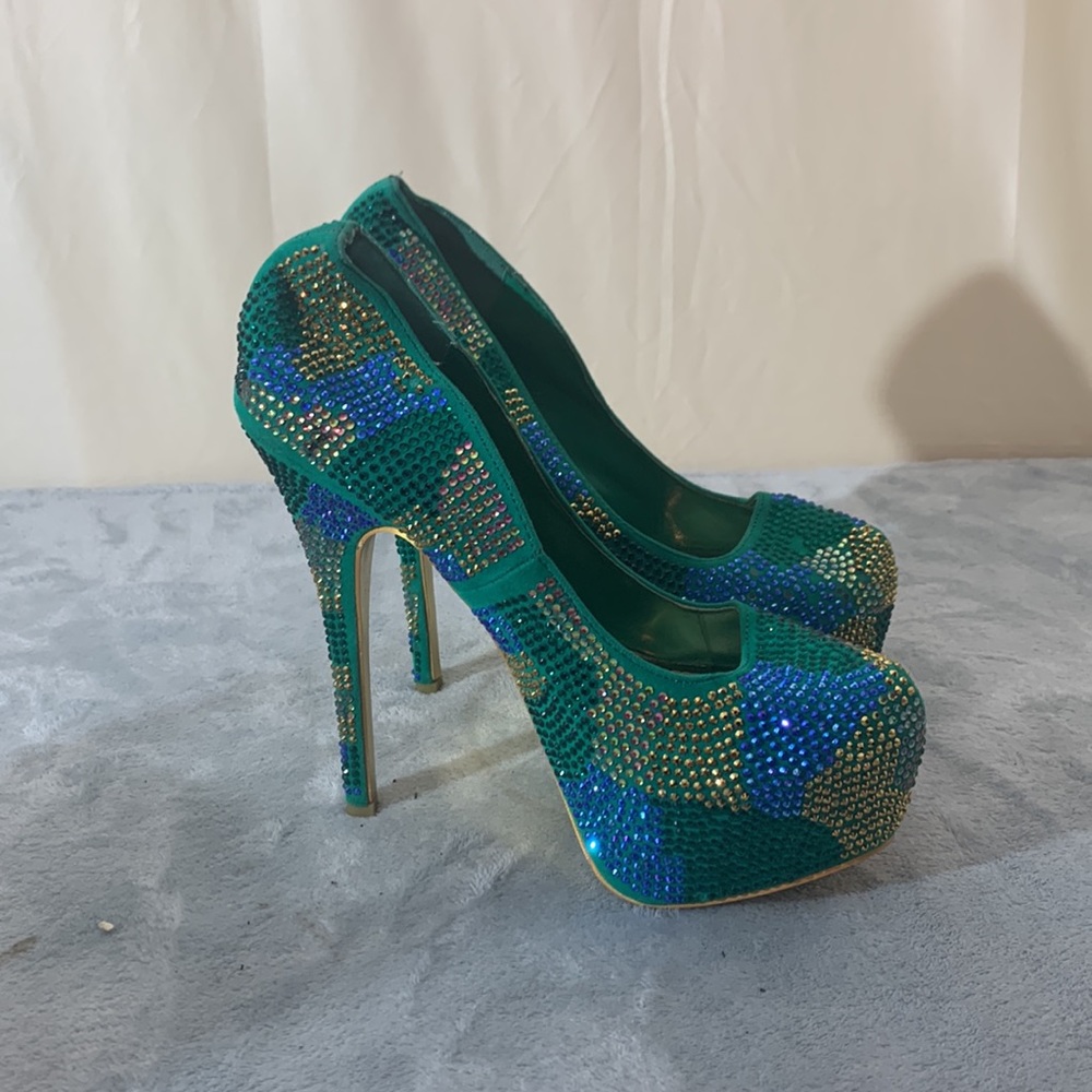 Alba Pumps Heels Rhinestone Size 9 - Picture 2 of 10